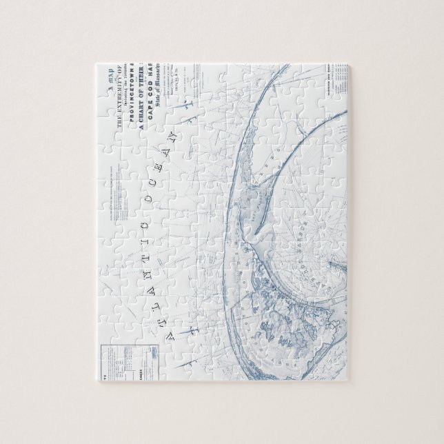 Quebra-cabeça Mapa velho de Provincetown Cape Cod (Vertical)