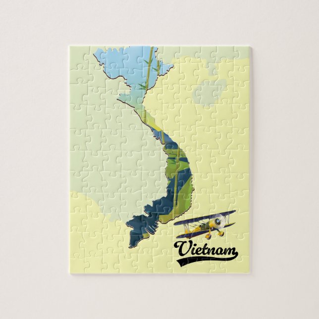 Quebra-cabeça mapa Viagem do Vietnã (Vertical)
