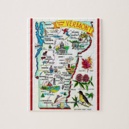 Quebra-cabeça Mapa Vintage 8x10 de Vermont