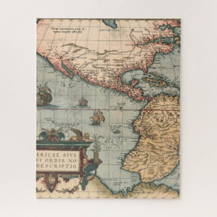 Quebra-cabeça Mapa Vintage da América do Norte