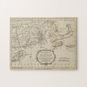 Quebra-cabeça Mapa Vintage da Ilha Cape Cod & Rhode (1778)