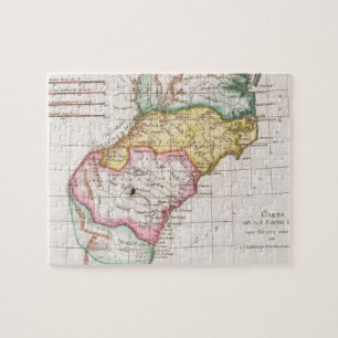 Quebra-cabeça Mapa Vintage das Carolinas (1780)