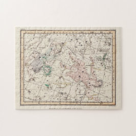 Quebra-cabeça Mapa Vintage das Constelações de Perseu e Andrômed