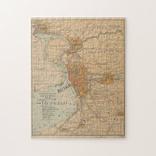 Quebra-cabeça Mapa Vintage de Buffalo NY (1893)