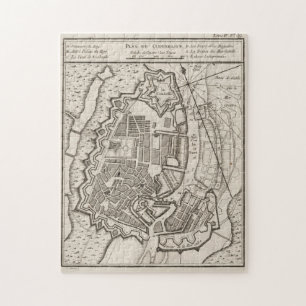 Quebra-cabeça Mapa Vintage de Copenhaga Dinamarca (1764)