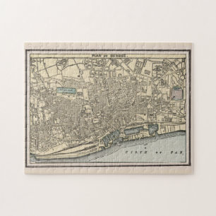 Quebra-cabeça Mapa Vintage de Dundee Scotland (1901)