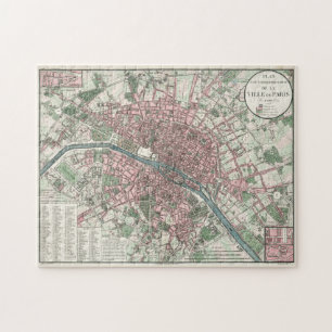 Quebra-cabeça Mapa Vintage de Paris (1821)