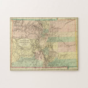 Quebra-cabeça Mapa Vintage do Colorado (1872)