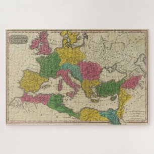 Quebra-cabeça Mapa Vintage do Império Romano (1831)