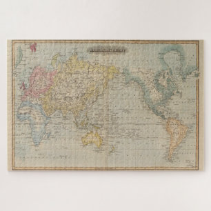 Quebra-cabeça Mapa Vintage do Mundo (1823)