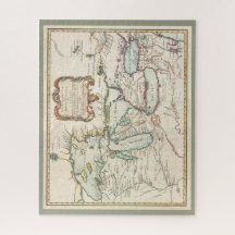 Mapa Vintage dos Excelentes franceses do Canadá / 