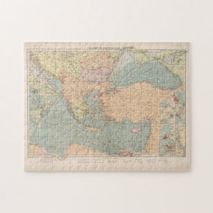 Quebra-cabeça Mapa Vintage dos Portos do Mediterrâneo Oriental