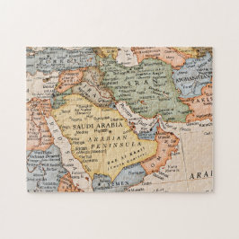 Quebra-cabeça Mapa Vintage no Médio Oriente
