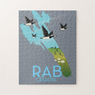 Quebra-cabeça Mapa vintage Rab Coratia