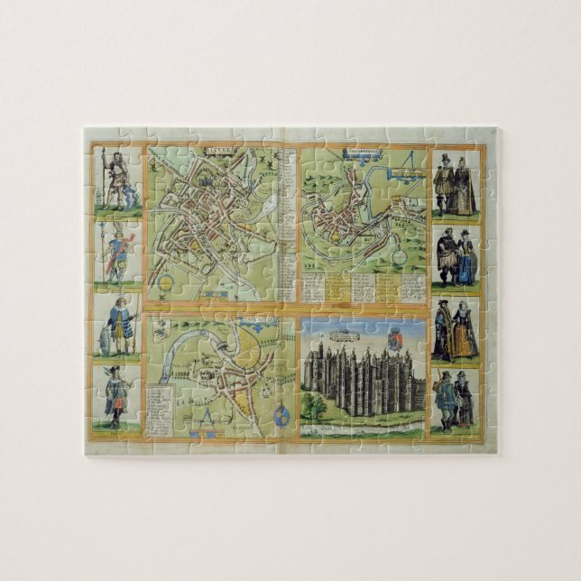 Quebra-cabeça Mapas de York, de Shrewsbury, de Lancaster, e de (Horizontal)