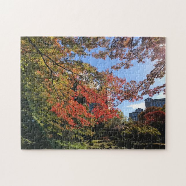 Quebra-cabeça Mapeamentos Vermelhos no Jardim Japonês (Horizontal)