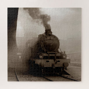 Quebra-cabeça Máquina a vapor de trem locomotiva antiga Ferrovia