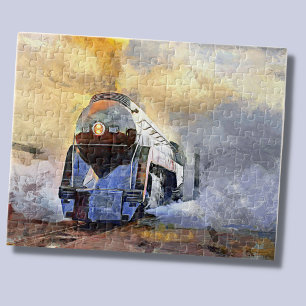Quebra-cabeça Maquinaria A Vapor Locomotiva Pintura Caminhada De