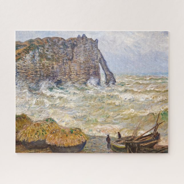 Quebra-cabeça Mar Esgotado em Étretat | Monet | (Horizontal)