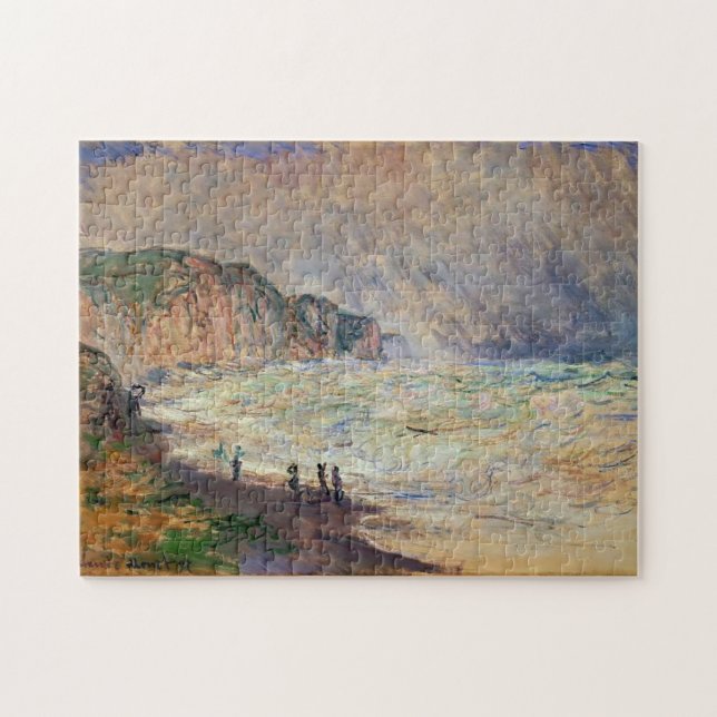 Quebra-cabeça Mar Pesado em Pourville Monet Fine Art (Horizontal)