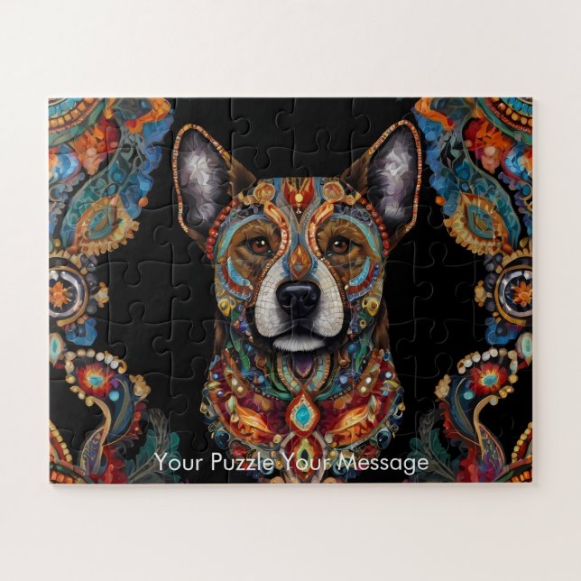 Quebra-cabeça Márabe boêmico majestade o cão pintado (Horizontal)