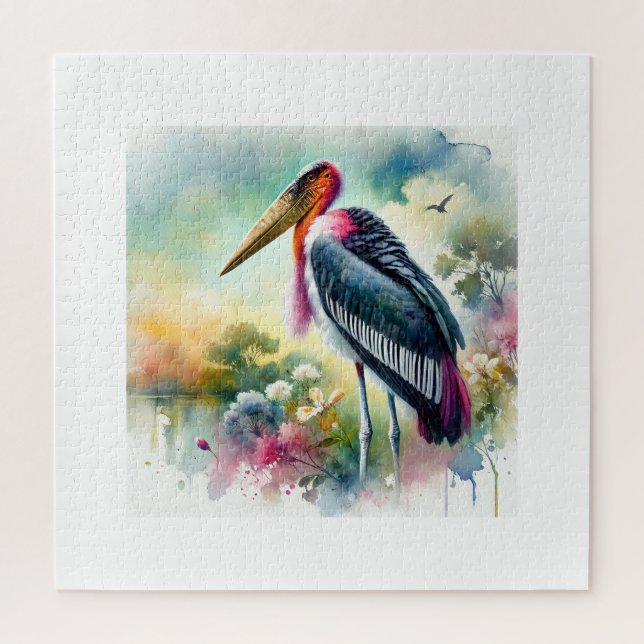 Quebra-cabeça Marabou stork in the wild 180924AREF130 - Watercol (Vertical)