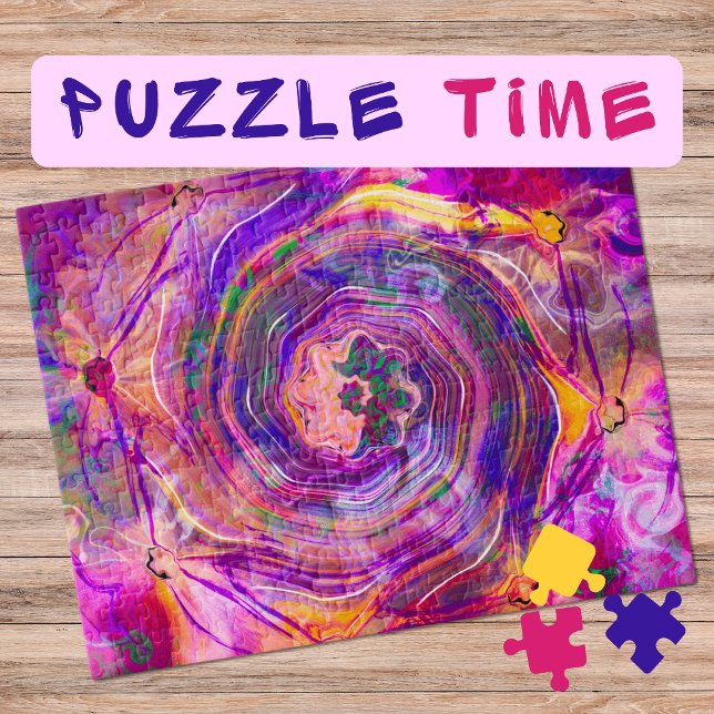 Quebra-cabeça Marbling Art June rosa rose espiral - difícil (Criador carregado)