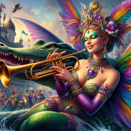 Quebra-cabeça Mardi Gras Blond e Claude o Alligator