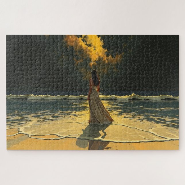 Quebra-cabeça Maré Dourada de Solidão | Marés Celestiais (Horizontal)