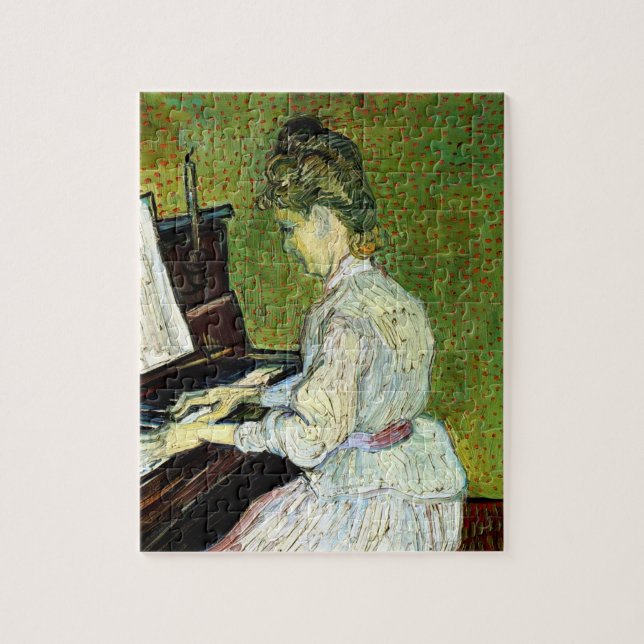 Quebra-cabeça Marguerite Gachet no Piano por Vincent van Gogh (Vertical)