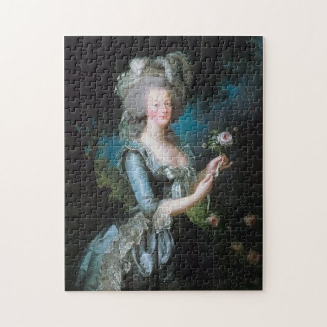 Quebra-cabeça Marie Antoinette com uma Rosa de Elisabeth Le Brun (Vertical)