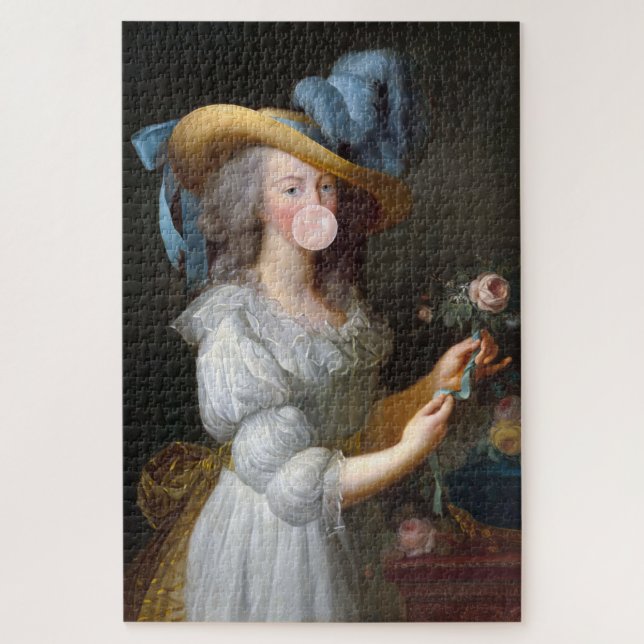 Quebra-cabeça Marie Antoinette soprando um chiclete rosa (Vertical)