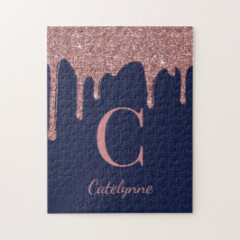 Quebra-cabeça Marinho Azul Rosa Dourado Minigrama Glitter Drives