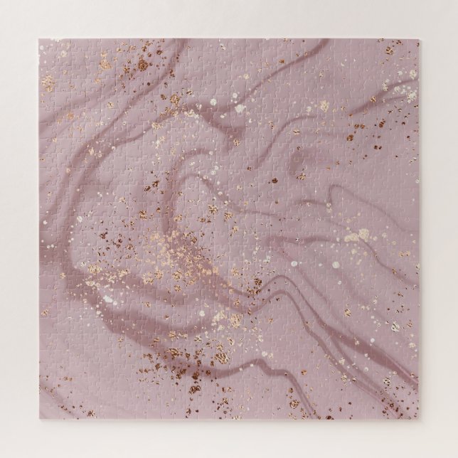 Quebra-cabeça Mármore Líquido: Artista Rosa Dourada. (Vertical)