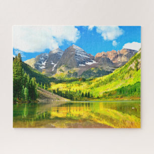 Quebra-cabeça Maroon Bells, Aspen, Colorado Summer Landscape