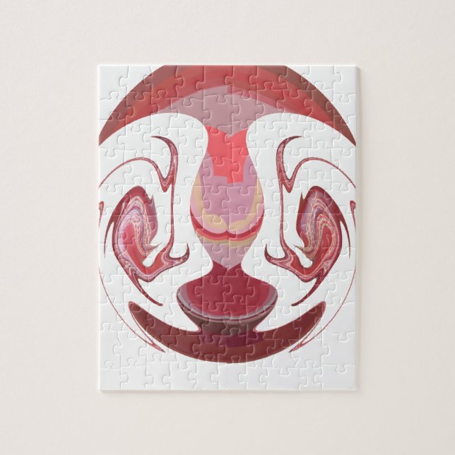 Quebra-cabeça Maroon Majestade: Radiância Russa Texturizada Afri (Vertical)