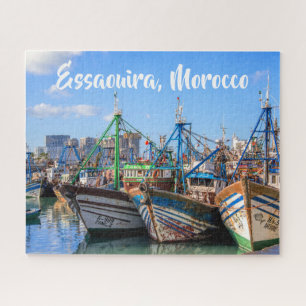 Quebra-cabeça Marrocos Barcos de pesca coloridos de Essaouira