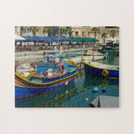 Quebra-cabeça Marsaxlokk pintou barcos