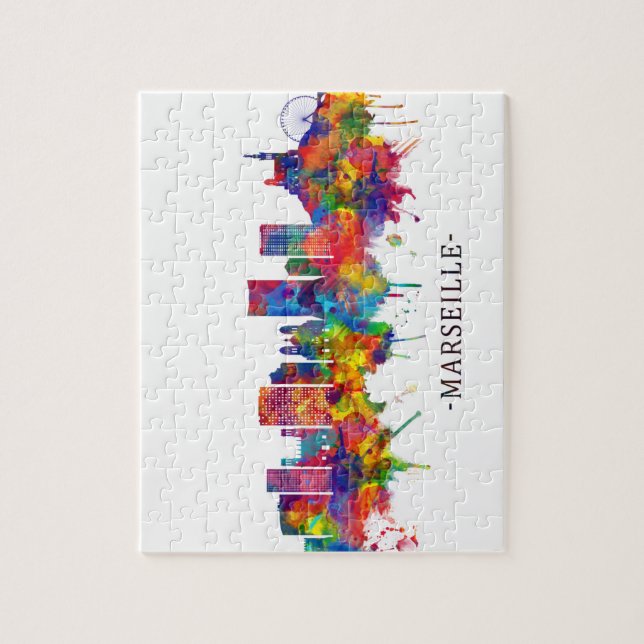 Quebra-cabeça Marseille France Skyline (Vertical)