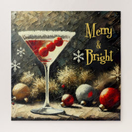 Quebra-cabeça Martini de Natal de Cranberry Triplo Retro dos Ano