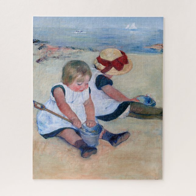 Quebra-cabeça Mary Cassatt Children Playing on the Beach 1884  (Vertical)