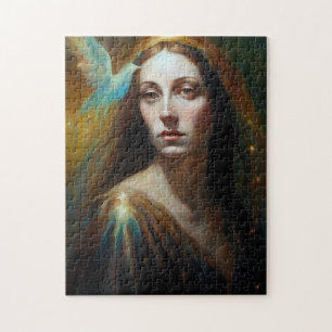 Quebra-cabeça Mary Magdalene e um pássaro lindo