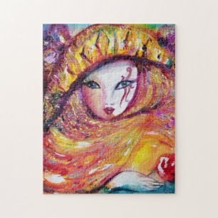 Quebra-cabeça MÁSCARA bola AMARELA/Venetian de Masquearde, roxa