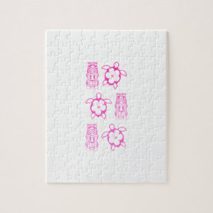 Quebra-cabeça Máscara cor-de-rosa de Honu e de Tiki