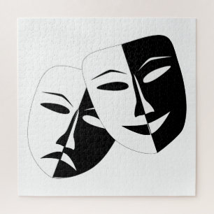 Quebra-cabeça Máscara de Comédia/Tragédia, Negra e Teatro Branco