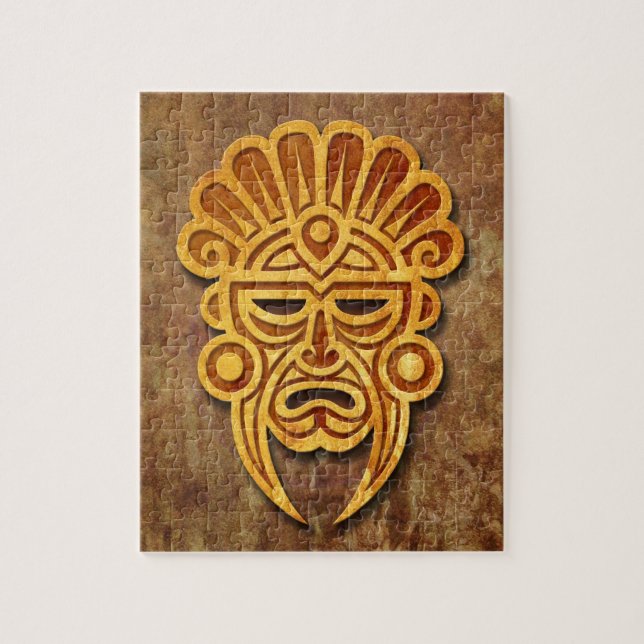 Quebra-cabeça Máscara maia de pedra (Vertical)