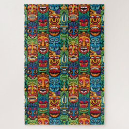 Quebra-cabeça Máscaras de Tiki Tropical Whimsical