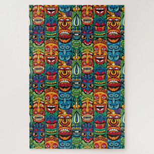 Quebra-cabeça Máscaras de Tiki Tropical Whimsical