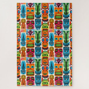 Quebra-cabeça Máscaras de Tiki Tropical Whimsical