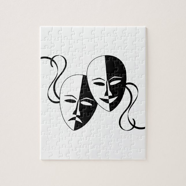 Quebra-cabeça Máscaras do teatro da comédia e da tragédia/caras (Vertical)